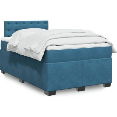 Petrashop 3286274 Boxspring postel s matrací tmavě modrá samet Modrá