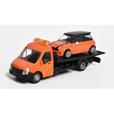 Bburago Mercedes Sprinter s modelem Mini Cooper S 2006 1:43