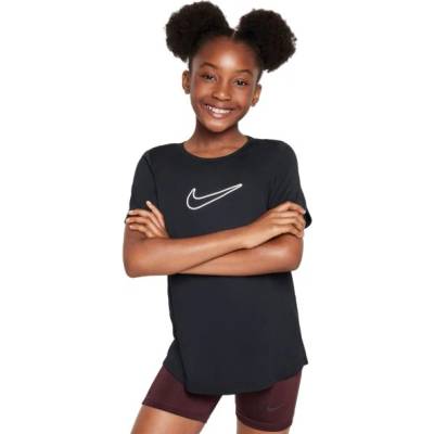 Nike Тениска за момичета Nike Kids One Fitted Dri-Fit Short Sleeve - Черен