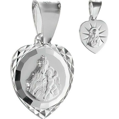 Argento Stříbrný přívěsek Škapulíř srdíčko 85379