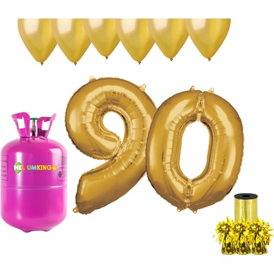 HeliumKing Helium párty set na 90. narozeniny se zlatými balónky