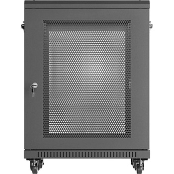 Lanberg rack cabinet 19" free-standing 15U/600X600 (FLAT PACK) with mesh door black (FF01-6615-23B)
