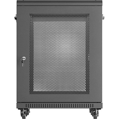 Lanberg rack cabinet 19" free-standing 15U/600X600 (FLAT PACK) with mesh door black (FF01-6615-23B)