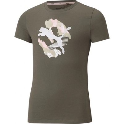Puma dětské triko t shirt Alpha Tee G Grape Leaf khaki
