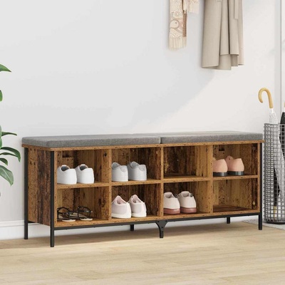 vidaXL Шкаф за обувки 131 x 35 x 50 см Инженерна дървесина и желязо (881310)