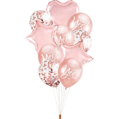 PartyPal Sada balonků rosegold Řekla ano