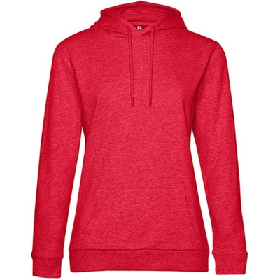 B & C dámská mikina s kapucí WW04W Heather Red