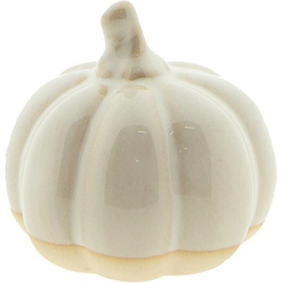 Béžová porcelánová dekorace dýně Chrie M – 9x8 cm