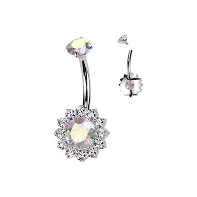 Šperky4U piercing do pupíku titan duhová TIT1351-AB