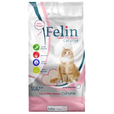 Clear Cat Felin baby powder - калциев бентонит БЕБЕШКА ПУДРА, с висока способност да се слепва на топче - 100% естествена, 5 литра - Турция