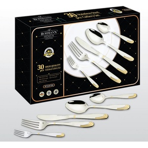 BOHMANN Комплект прибори за хранене Bohmann BP A30-GM, Кутия, 30 бр, Инокс/златист