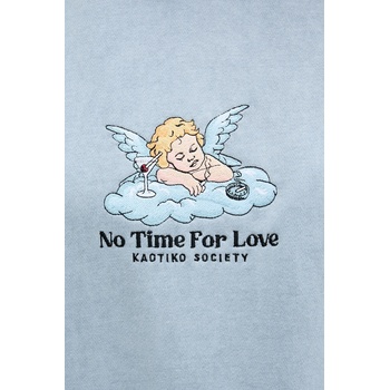 Kaotiko Памучен суичър Kaotiko в синьо с качулка с апликация AR014-02-G002 (AR014.02.G002)