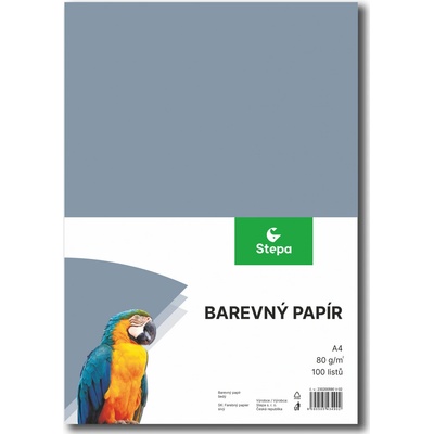 Barevný papír A4 100/80 g šedý Stepa s.r.o.