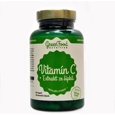 Greenfood Nutrition Vitamín C 500 mg + Extrakt ze šípků kapsle pro posílení imunity 60 kapslí
