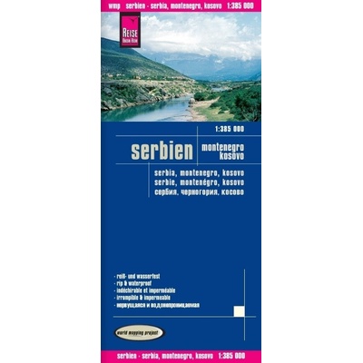 World Mapping Project Reise Know-How Landkarte Serbien Montenegro Kosovo. Serbia Montenegro Kosovo Serbie Mon