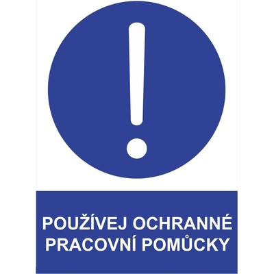 Walteco Používej ochranné pracovní pomůcky 210x297mm, formát A4, samolepka , 20019
