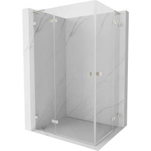 Mexen Lunar L Duo лява отваряща се душ кабина 120 x 80 см, прозрачна, четкан никел - 834L-120L-080P-97-00 (834L-120L-080P-97-00)