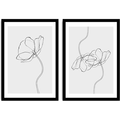 Wallity Sada nástěnných obrazů Lituchia 36x51 cm 2 ks bílá