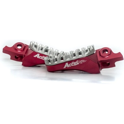 ACCEL stupačky HONDA CRF 250/450R,X 04-17,CRF150R 07-16,CR125/250 02-07,hliník 7075,barva červená,s regulací šířka | Zboží Auto