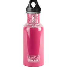 360° Stainless Drink Kids Bottle with Kids Flip Cap Pink 350 ml