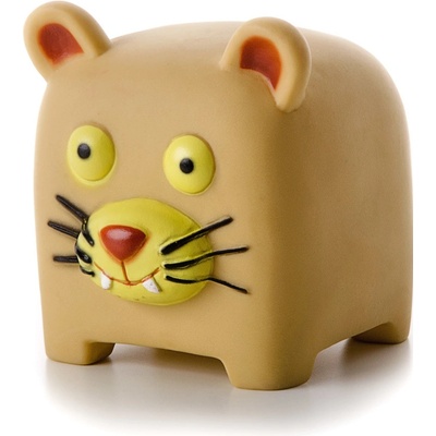 JK ANIMALS vinylová kocka levice žltá pískacia hračka pre psov ideálna pre aktívnu hru 10 cm