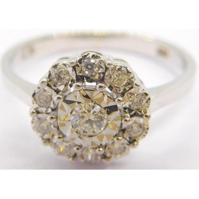 Klenoty Budín Mohutný masivní diamantový prsten z bílého zlata HKD23