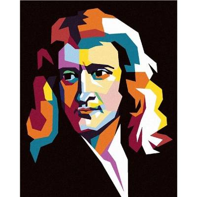 zuty Malování Podle Čísel Barevný Issac Newton 40 x 50 Cm Plátno Rám