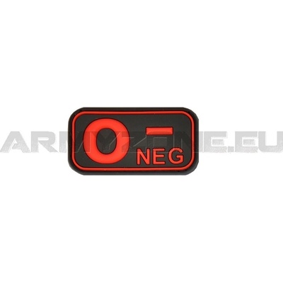 Gumová nášivka Jackets to Go krv 0 NEG - červená