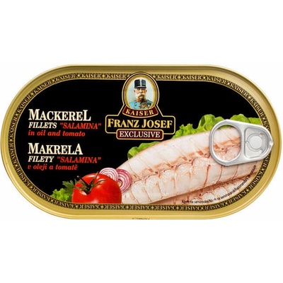 Kaiser Franz Josef Exclusive Makrela filety "Salamina" v oleji a tomatě 170 g