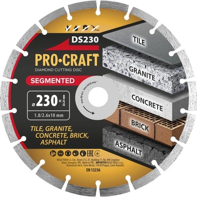 Procraft Diamantový rezný kotúč 230 mm DS230