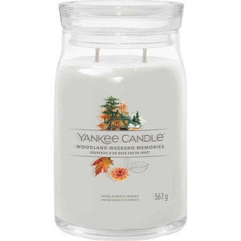 Yankee Candle Woodland Weekend Memories голяма свещ с надпис 567 гр
