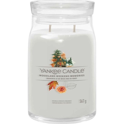 Yankee Candle Woodland Weekend Memories голяма свещ с надпис 567 гр