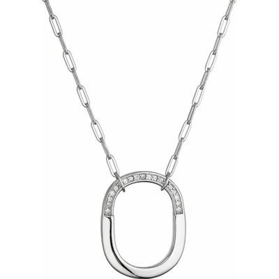 Pavona Strieborný náhrdelník ovál so zirkónmi 12128.1 crystal