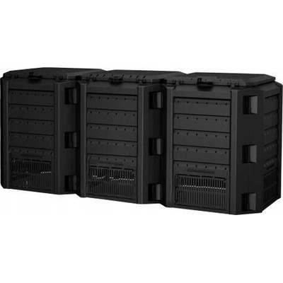 Prosperplast kompostér 3-komorový 1200 l čierny