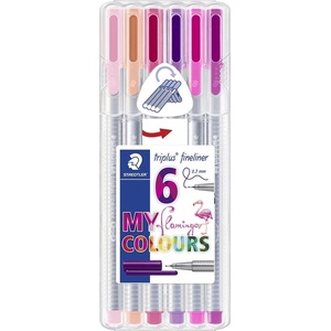 STAEDTLER Fineliner Triplus 0, 3мм Flamingo асорти (6) (334 SB6CS6)