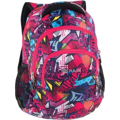 PULSE Ученическа раница Teens Pink Graffiti, многоцветна на Pulse