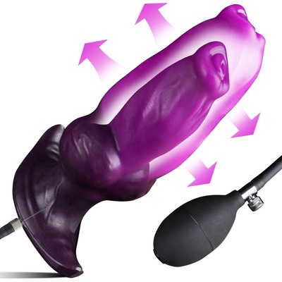 SuperLove Fantasy Monster Inflatable Knot Anal Plug Black-Purple