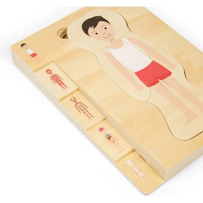 Bigjigs Toys vrstvené puzzle anatómie chlapec