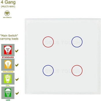 Image 1 of WiFi+RF Сензорен ключ за осветление - четворен - 40619