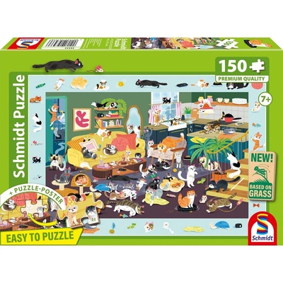 Schmidt Spiele Детски пъзел Schmidt от 150 части - Игриви котки (56533)