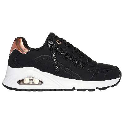 Маратонки Skechers Uno Gen1 Zip And Stride trainers - Black (Black Synthetic / Rose Gold Trim)