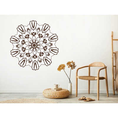 Nalepte.cz Květinová mandala samolepka na zeď arch, rozměry 120 x 124 cm