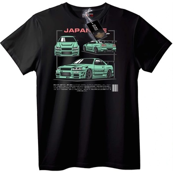 NOONEBRAND Тениска Японски Автомобилен Ентусиаст - XS, Black