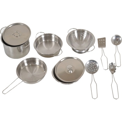 Moni Toys Игрален комплект Moni Toys - Детски метални прибори и съдове, 12 части (111649)