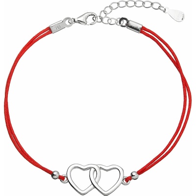 PAVONA Kabbalah náramok so striebornými srdiečkami 13050.3 red