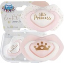 Canpol Babies sada 2 ks symetrických silikon cumlíkov+Little princess ružová