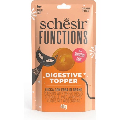 Schesir Cat Digestive Topper tekvica a pšeničná tráva 40 g