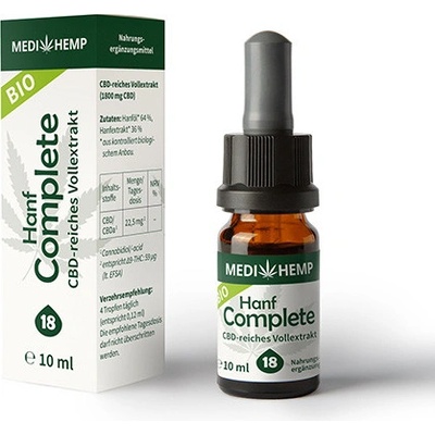 Medihemp CBD konopný olej BIO complete 1800 mg 18% 10 ml