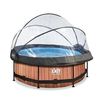 EXIT Frame Pool 244x76cm Timber Style + Dome