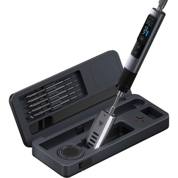 Fnirsi Програмируема машина за микрозапояване FNIRSI HS-02A с кутия за съхранение и стойка, 6 накрайника, 100 W (HS-02A 6 tips Toolbox EU plug)